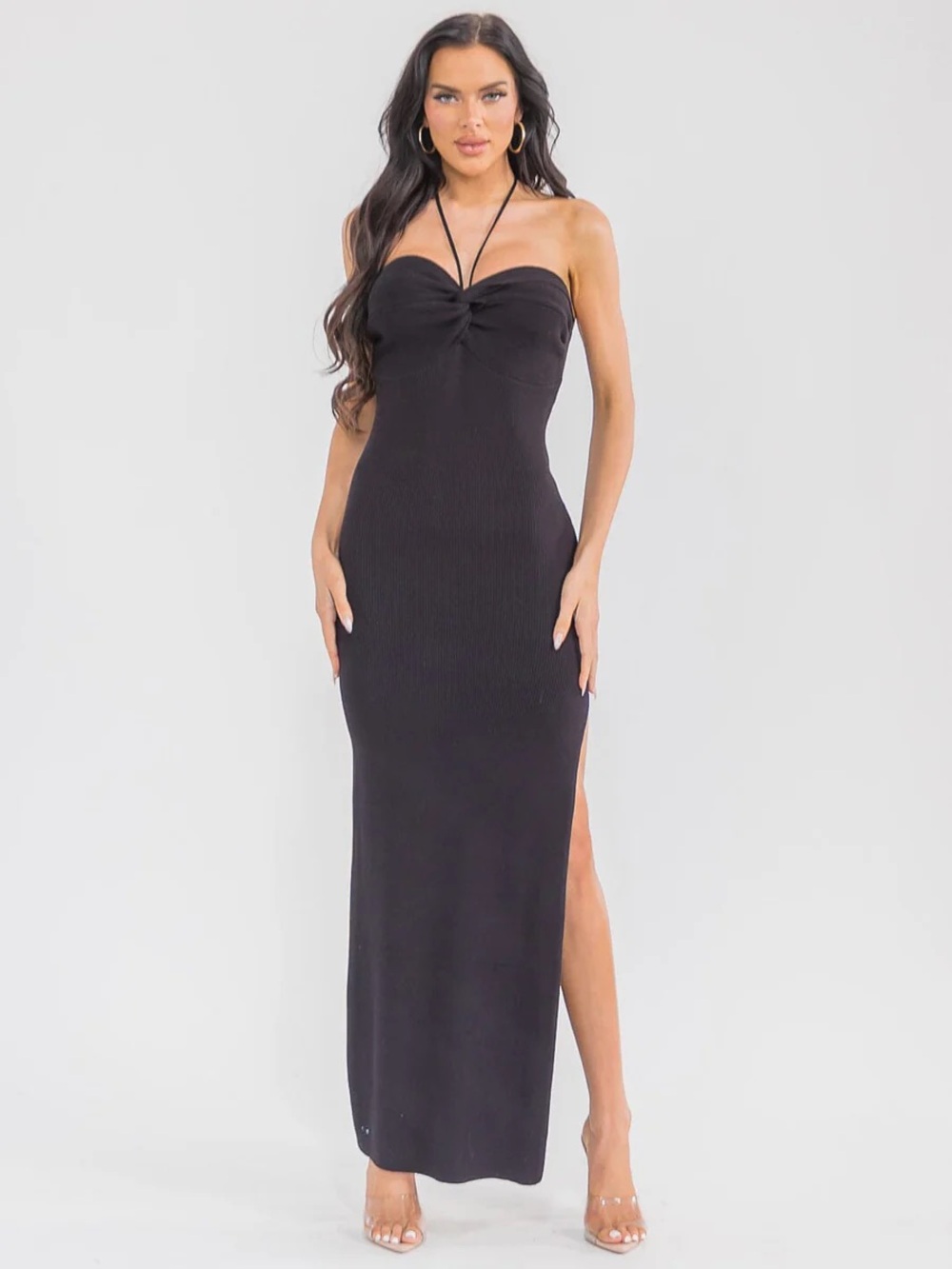 Women’s Sleeveless Side Slit Bodycon Maxi Dress New Boutique
